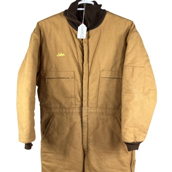 Wear Guard VTG Mens L Short 70s Canvas Pockets Quilted Coveralls Zip Work Wear - Picture 16 of 16